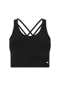 ENDURANCE - Biustonosz dla kobiet Athlecia Aideny. Kolor: czarny. Sport: fitness, joga i pilates