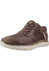 skechers - Buty do chodzenia męskie Skechers Summits Siegul Slip Ins. Kolor: brązowy. Materiał: tkanina. Model: Skechers Sport. Sport: turystyka piesza