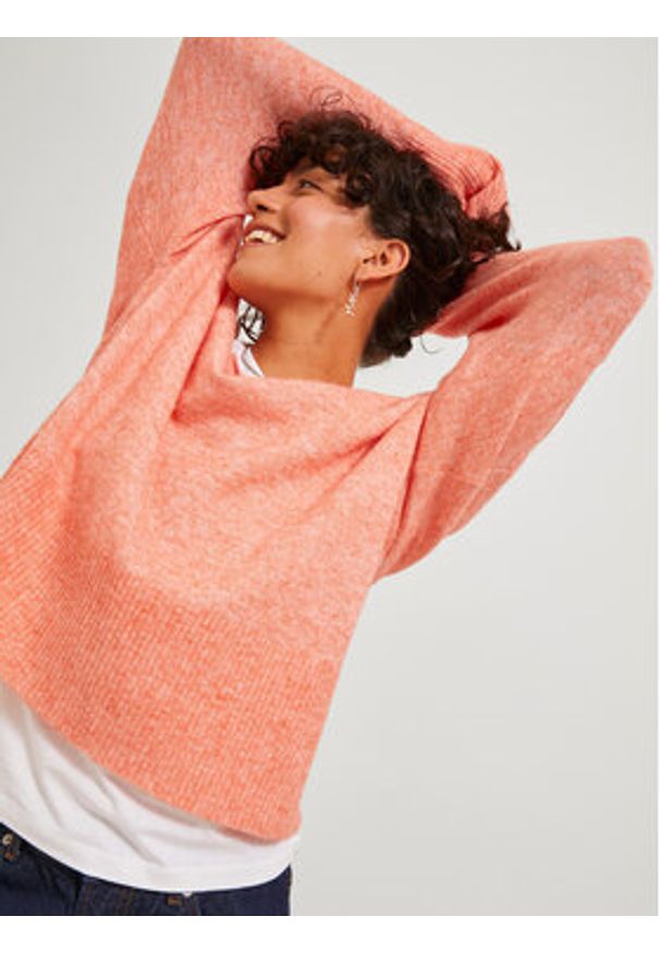 JJXX Sweter Lica 12246506 Pomarańczowy Regular Fit. Kolor: pomarańczowy. Materiał: syntetyk