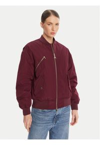 Patrizia Pepe Kurtka bomber 8O0185 A619 Bordowy Regular Fit. Kolor: czerwony. Materiał: syntetyk
