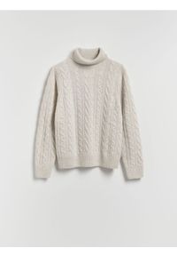 Reserved - Wełniany sweter - jasnoszary. Kolor: szary. Materiał: wełna #1