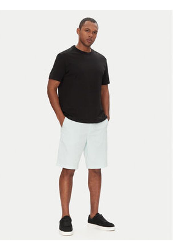 BOSS Szorty materiałowe Chino-Slim-Shorts 50536723 Błękitny Regular Fit. Kolor: niebieski. Materiał: bawełna