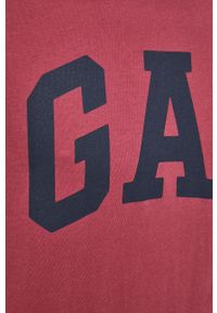 GAP t-shirt bawełniany kolor bordowy z nadrukiem. Kolor: czerwony. Materiał: bawełna. Wzór: nadruk