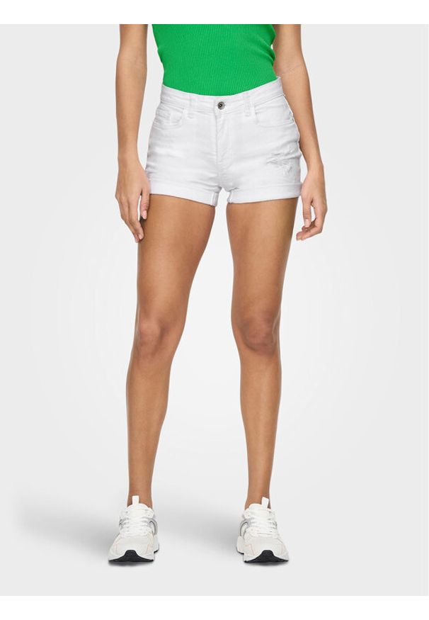 JDY Szorty jeansowe Blume 15293951 Biały Tight Fit. Kolor: biały. Materiał: bawełna