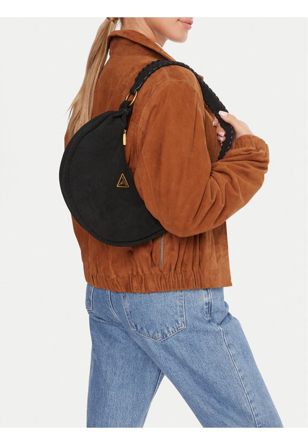 Guess Torebka Amita Mini HWSB95 39720 Czarny. Kolor: czarny. Materiał: skórzane, zamszowe