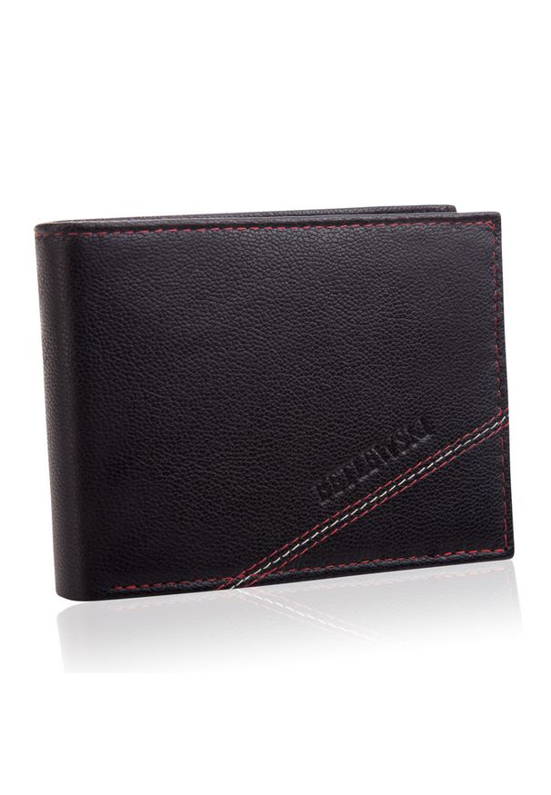 Betlewski - Portfel skórzany BETLEWSKI BPM-SZ-61 CZARNY. Kolor: czarny. Materiał: skóra