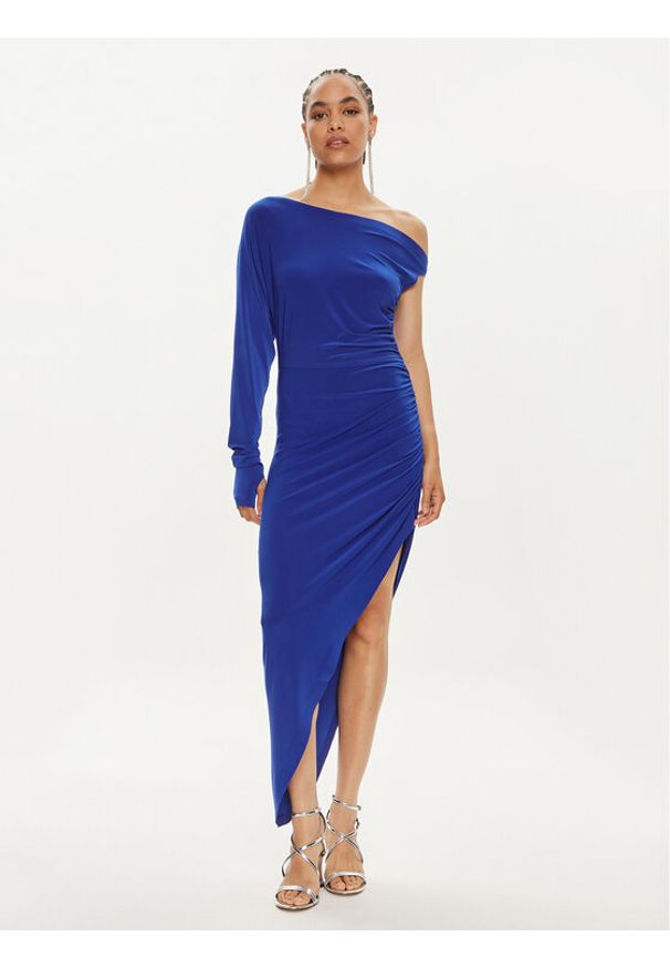 NORMA KAMALI Sukienka koktajlowa KK1243PLC43805 Niebieski Slim Fit. Kolor: niebieski. Materiał: syntetyk. Styl: wizytowy