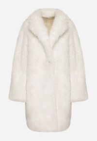 Born2be - Beżowy Płaszcz Futerko o Długim Kroju Otirena. Okazja: na co dzień. Kolor: beżowy. Materiał: futro. Długość: długie. Styl: casual, elegancki #2