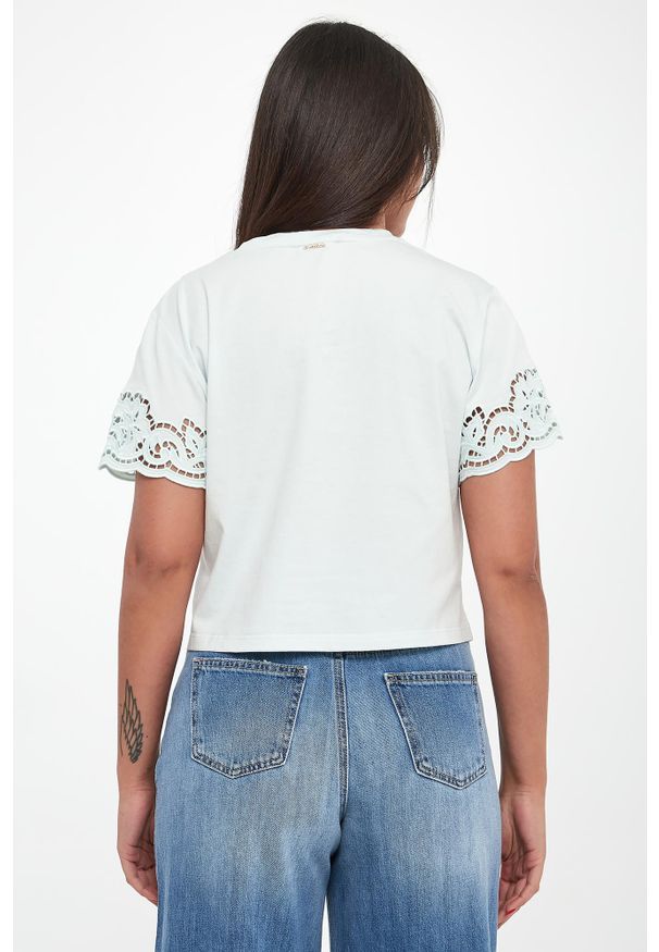 Twinset Milano - T-shirt damski ażurowy TWINSET. Wzór: ażurowy