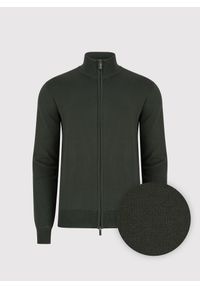 Pako Lorente - PAKO LORENTE - Zielony rozpinany sweter męski. Okazja: na co dzień. Kolor: szary, zielony. Materiał: poliamid, wiskoza. Wzór: gładki. Sezon: jesień. Styl: casual #3