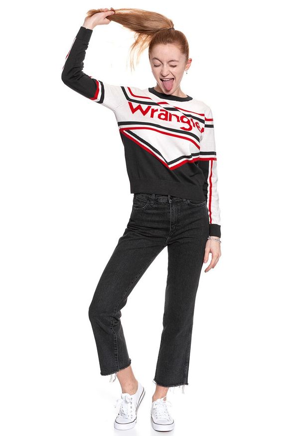 Wrangler - DAMSKI SWETER WRANGLER CHEER KNIT EGRET OFF WHITE W8112PWIO 112132230