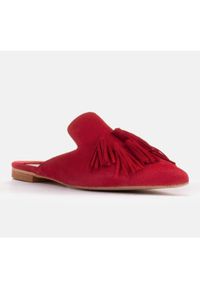 Marco Shoes Klapki z ozdobnymi frędzlami czerwone. Kolor: czerwony #6