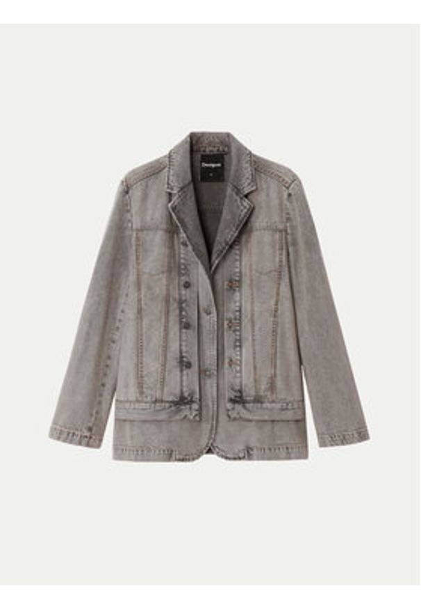 Desigual Koszula jeansowa Dublin 24WWED42 Szary Regular Fit. Kolor: szary. Materiał: bawełna