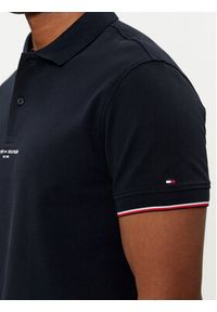 TOMMY HILFIGER - Tommy Hilfiger Polo Logo MW0MW34841 Granatowy Regular Fit. Typ kołnierza: polo. Kolor: niebieski. Materiał: bawełna