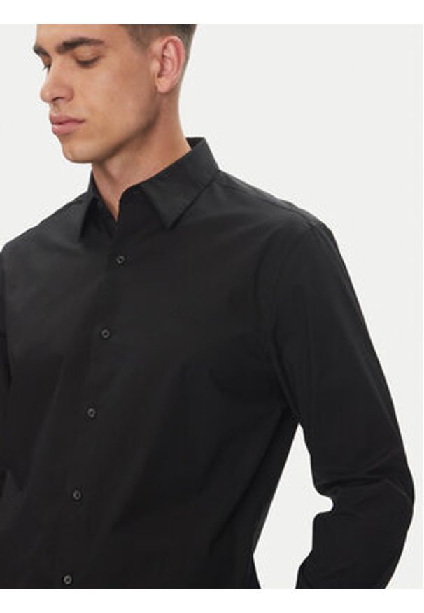 Calvin Klein Koszula LV04LB148G Czarny Slim Fit. Kolor: czarny. Materiał: bawełna