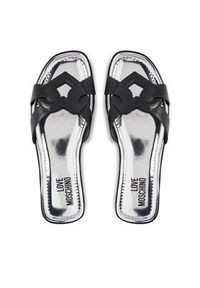 Love Moschino - LOVE MOSCHINO Klapki JA28092G0OIAX000 Czarny. Kolor: czarny. Materiał: skóra #7