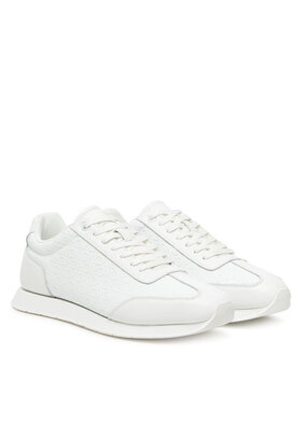 Calvin Klein Sneakersy Low Prof Runn Laceup Mono HM0HM01896 Biały. Kolor: biały. Materiał: skóra