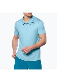Koszulka polo tenisowa męska Mizuno Charge Shadow Polo. Typ kołnierza: polo. Kolor: niebieski. Sport: tenis #1