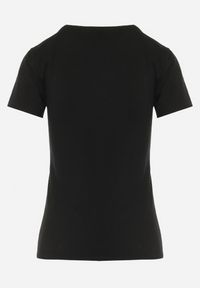 Born2be - Czarny Bawełniany T-shirt o Klasycznym Kroju Zilira. Kolor: czarny. Materiał: bawełna. Styl: klasyczny