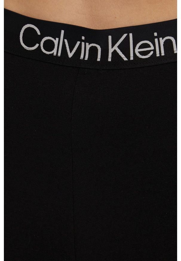 Calvin Klein Underwear Legginsy piżamowe damskie kolor czarny z nadrukiem. Kolor: czarny. Materiał: dzianina. Wzór: nadruk