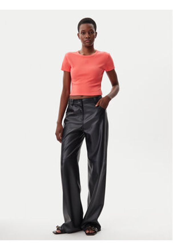 Hugo - HUGO T-Shirt Delanor 50512000 Czerwony Slim Fit. Kolor: czerwony. Materiał: bawełna