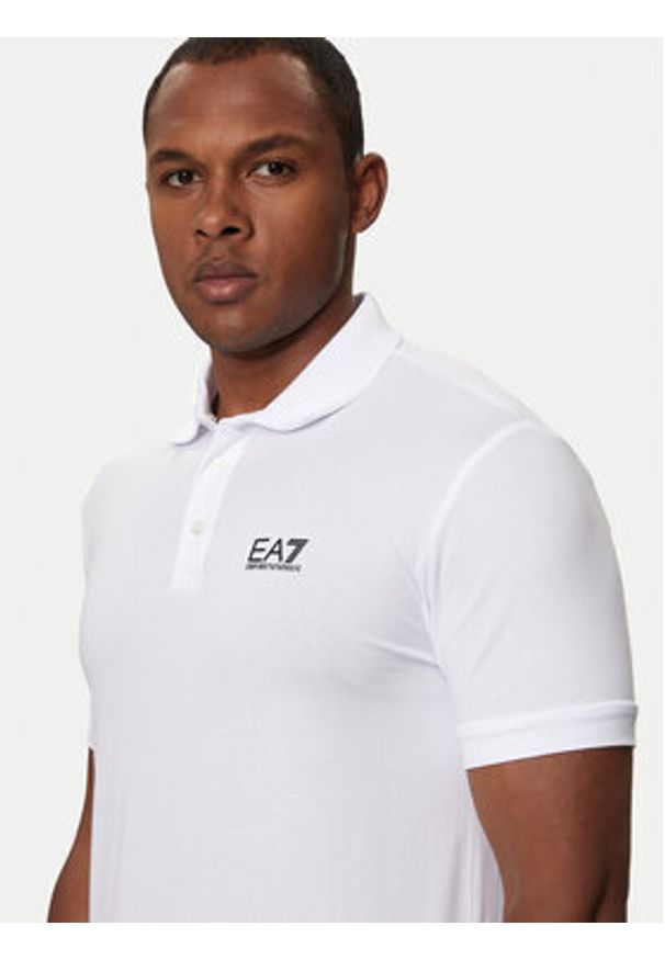 EA7 Emporio Armani Polo 8NPF14 PJVQZ 1100 Biały Regular Fit. Typ kołnierza: polo. Kolor: biały. Materiał: bawełna