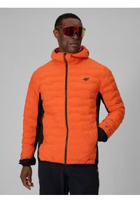 4f - 4F Kurtka trekkingowa z wypełnieniem Primaloft Silver męska - pomarańczowa M. Kolor: pomarańczowy. Materiał: syntetyk, materiał. Technologia: Primaloft. Długość: długie. Sport: turystyka piesza #1