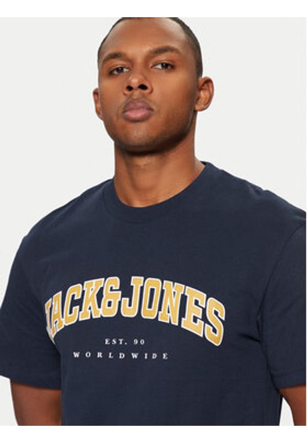 Jack & Jones T-Shirt 12257579 Granatowy Relaxed Fit. Kolor: niebieski. Materiał: bawełna