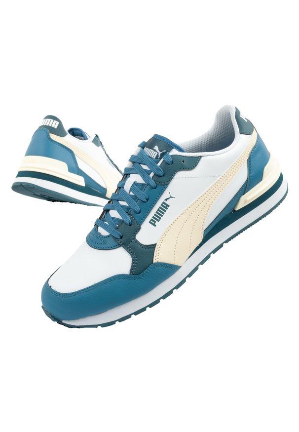 Buty sportowe męskie Puma ST Runner v4 L. Kolor: biały. Materiał: skóra. Szerokość cholewki: normalna