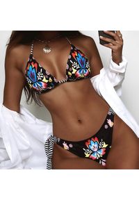 Intica - Bikini z kwiatowym wzorem i regulowanymi paskami na plażę Breanna. Kolor: wielokolorowy. Materiał: materiał. Wzór: kwiaty #3