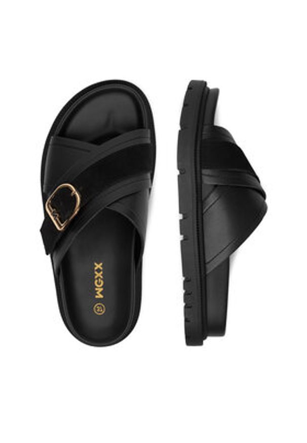 MEXX Klapki EO-HY25006-7 Czarny. Kolor: czarny. Materiał: skóra