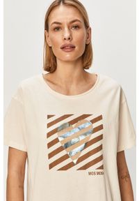 Mos Mosh - T-shirt. Kolor: beżowy. Materiał: bawełna. Wzór: nadruk #5