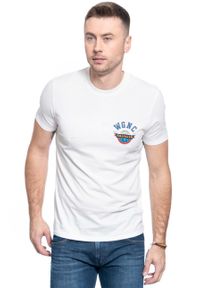 Wrangler - T-SHIRT MĘSKI WRANGLER SS GLOBE TEE OFF WHITE W7C8FK737 112131742 #5
