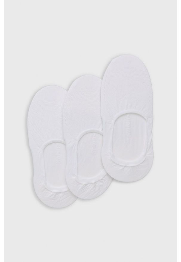 Calvin Klein skarpetki (3-pack) damskie kolor biały. Kolor: biały