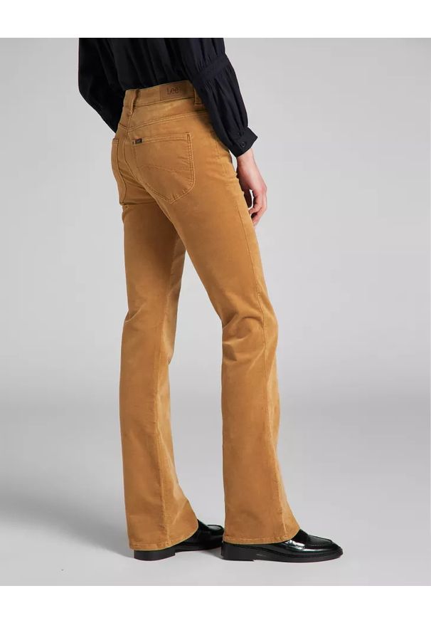 Lee - LEE BREESE BOOT DAMSKIE SPODNIE MATERIAŁOWE TOBACCO BROWN L31TMI78 112139882. Materiał: materiał
