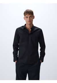 Reserved - Bawełniana koszula slim fit - czarny. Kolor: czarny. Materiał: bawełna #1