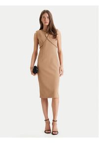 Marciano Guess Sukienka koktajlowa 6RGK18 9373Z Beżowy Regular Fit. Kolor: beżowy. Materiał: syntetyk. Styl: wizytowy #3