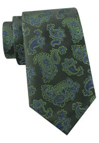 Krawat Męski - Angelo di Monti - Zielony, Wzór Paisley. Kolor: zielony. Materiał: tkanina. Wzór: paisley. Styl: elegancki, wizytowy #1