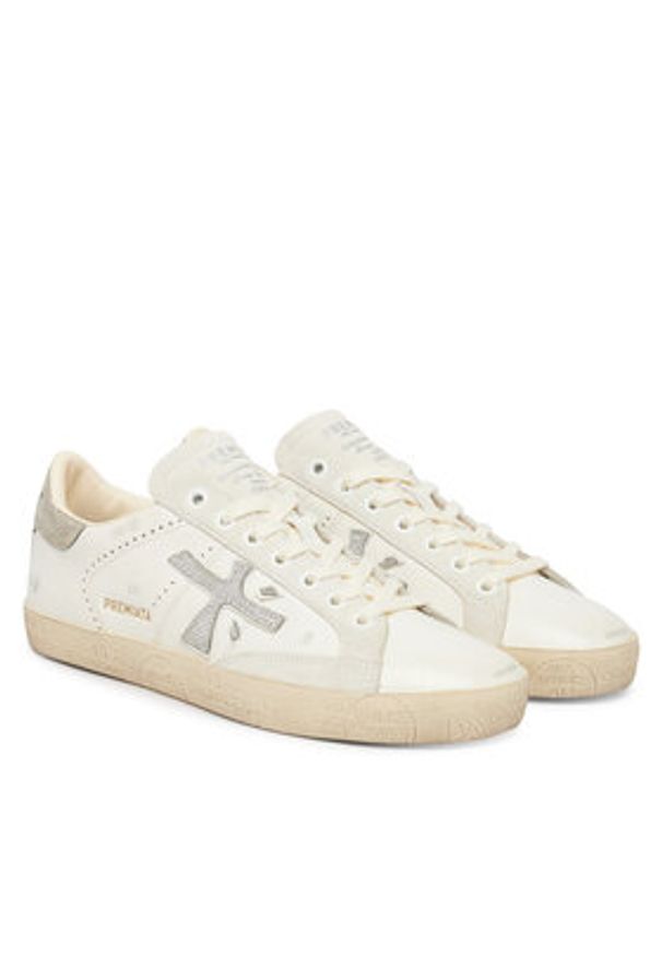 Premiata Sneakersy Stevend Var 8127 Écru. Kolor: kremowy. Materiał: skóra