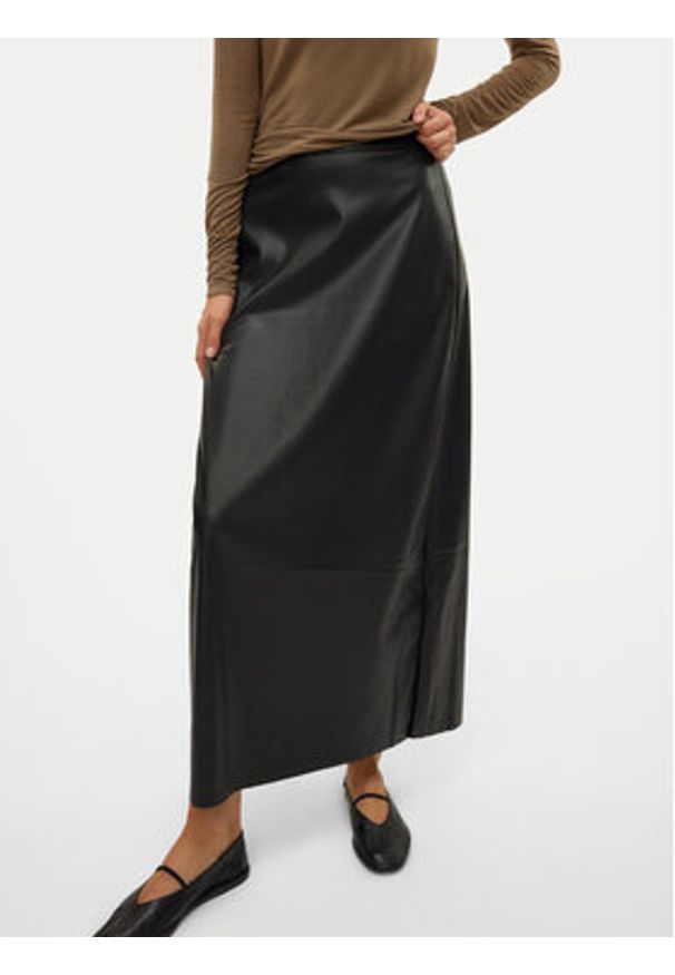 Vero Moda Spódnica z imitacji skóry Olympia 10309137 Czarny Regular Fit. Kolor: czarny. Materiał: skóra