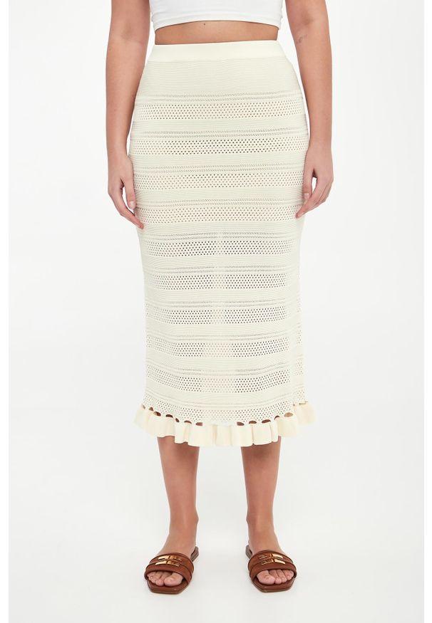 Twinset Milano - Spódnica ażurowa midi TWINSET. Wzór: ażurowy