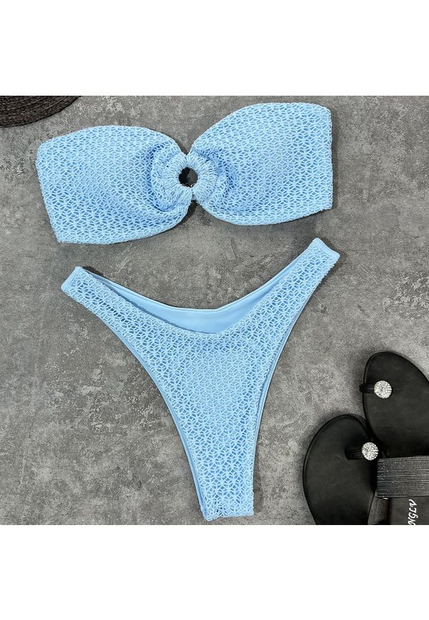 Intica - Strój kąpielowy bez ramiączek z dopasowanymi majtkami Khalani. Kolor: niebieski. Materiał: materiał. Długość: długie