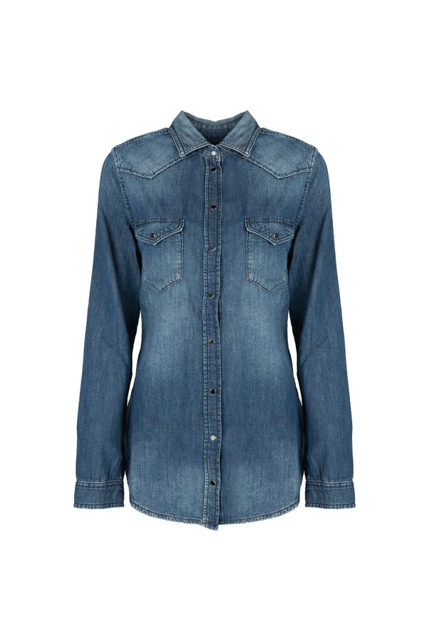 Diesel Koszula "De Pratt" | 00SKAA-RT001 | Kobieta | Niebieski. Okazja: na co dzień. Kolor: niebieski. Materiał: bawełna. Styl: klasyczny, elegancki, casual