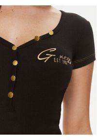 Guess T-Shirt W4RP47 K1814 Czarny Regular Fit. Kolor: czarny. Materiał: bawełna