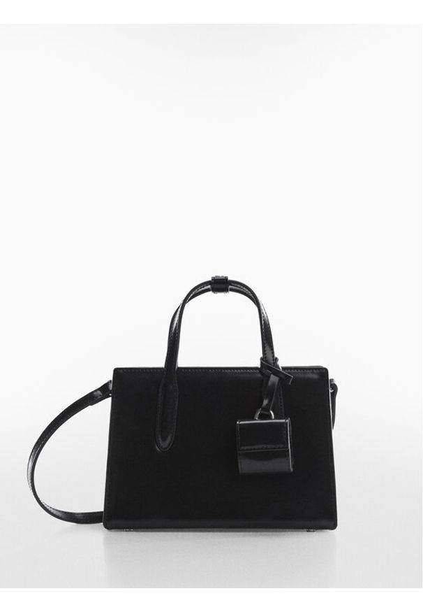 mango - Mango Torebka Antia 57002514 Czarny. Kolor: czarny. Materiał: skórzane