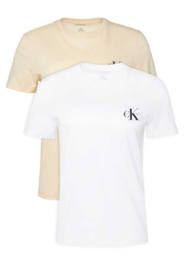 Calvin Klein Jeans Komplet t-shirtów LV047C905G Żółty jasny Regular Fit. Kolor: żółty. Materiał: bawełna