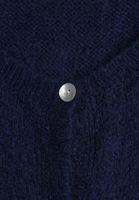 Renee - Granatowy Kardigan o Casualowym Kroju z Wełną i Moherem Lilothel. Okazja: na co dzień. Kolor: niebieski. Materiał: wełna, moher. Długość rękawa: długi rękaw. Długość: długie. Wzór: gładki. Styl: casual, klasyczny, elegancki #7