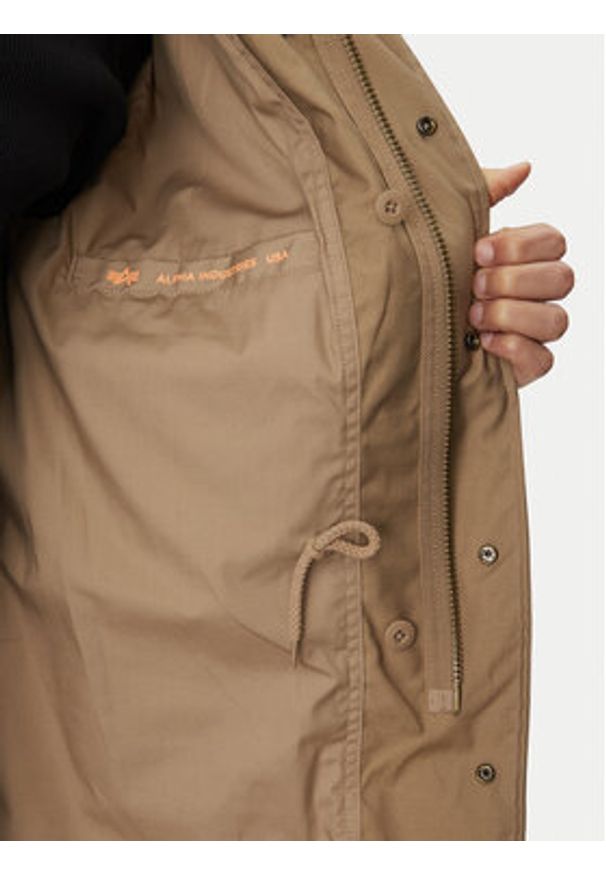 Alpha Industries Kurtka przejściowa M-65 Heritage 100103 Khaki Oversize. Kolor: brązowy. Materiał: bawełna, syntetyk