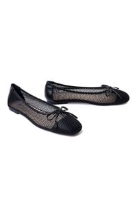 Maciejka - MACIEJKA K7512-01/00-1 czarny, baleriny damskie. Kolor: czarny. Materiał: skóra. Szerokość cholewki: normalna. Wzór: ażurowy #1