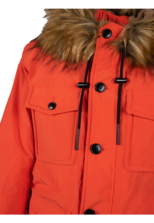Diesel Parka "Jorg" | A062840IDAP | Mężczyzna | Pomarańczowy. Typ kołnierza: kaptur. Kolor: pomarańczowy. Materiał: bawełna, poliester. Wzór: jednolity. Sezon: zima. Styl: elegancki